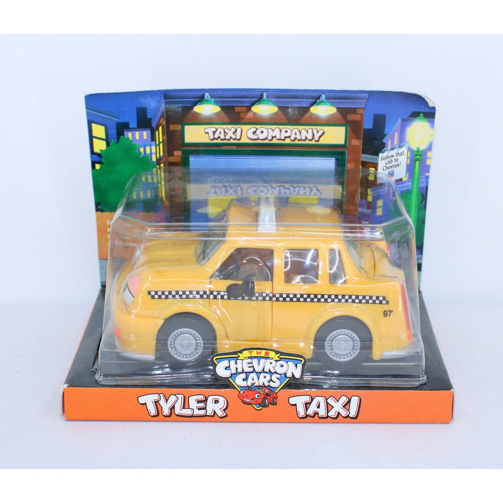 Chevron Cars Tyler Taxi Toy Car in Box New Vintage 1997 Techron Advertising